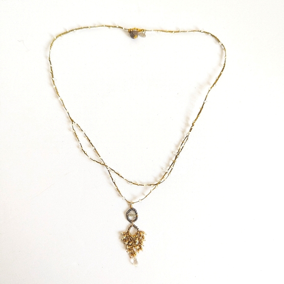 bo j.c. Artisan Semi Precious Crystal Quartz & Mini Pearls Intricate Handwire - Picture 3 of 16